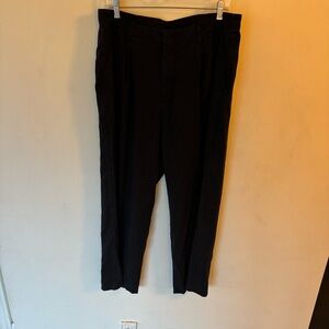 Gap high rise pleated wide leg black chino pants size 16